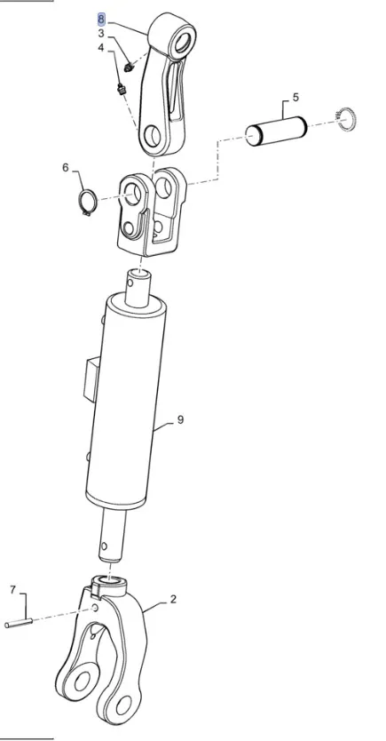 87632926 - Рычаг 100мм верхн. тяги верт. нав. задн. T8./Mg.